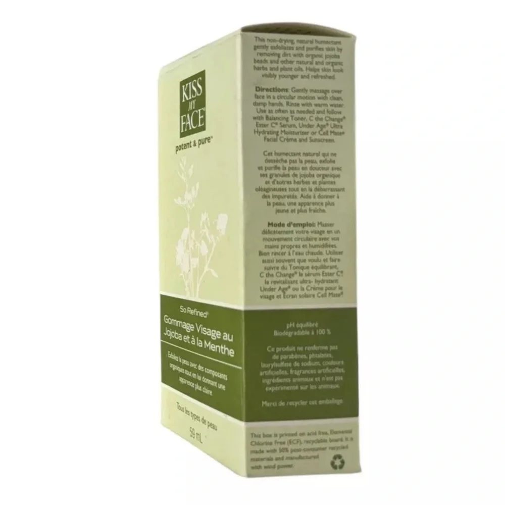 Kiss My Face Potent & Pure So Refined Jojoba & Mint Facial Scrub 2oz NOS